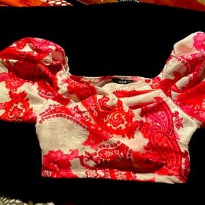 Pink and orange floral skirt set from Shein